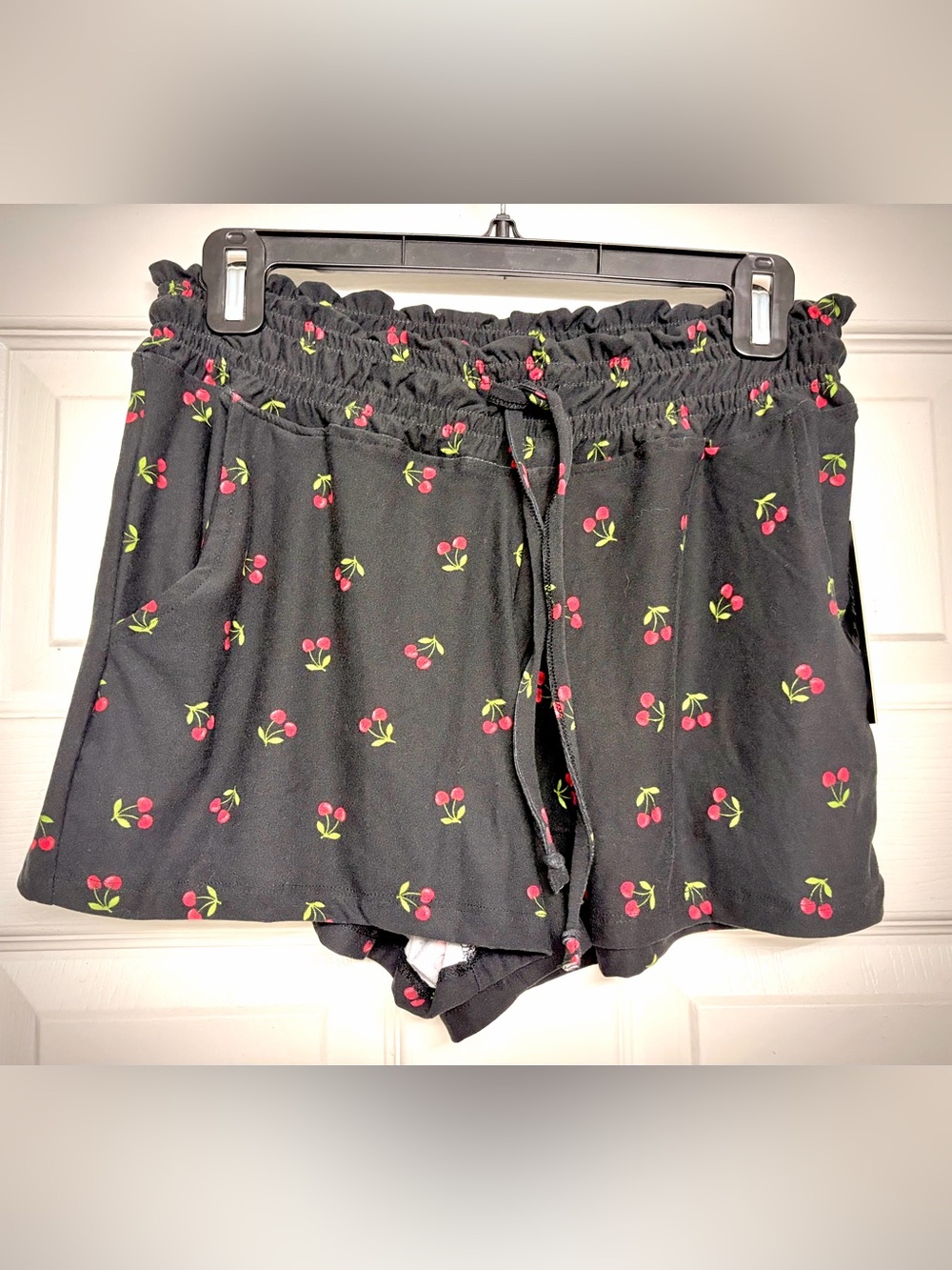 Derek Heart Black Shorts with Red Cherry Print 🍒 - Picture 2 of 4